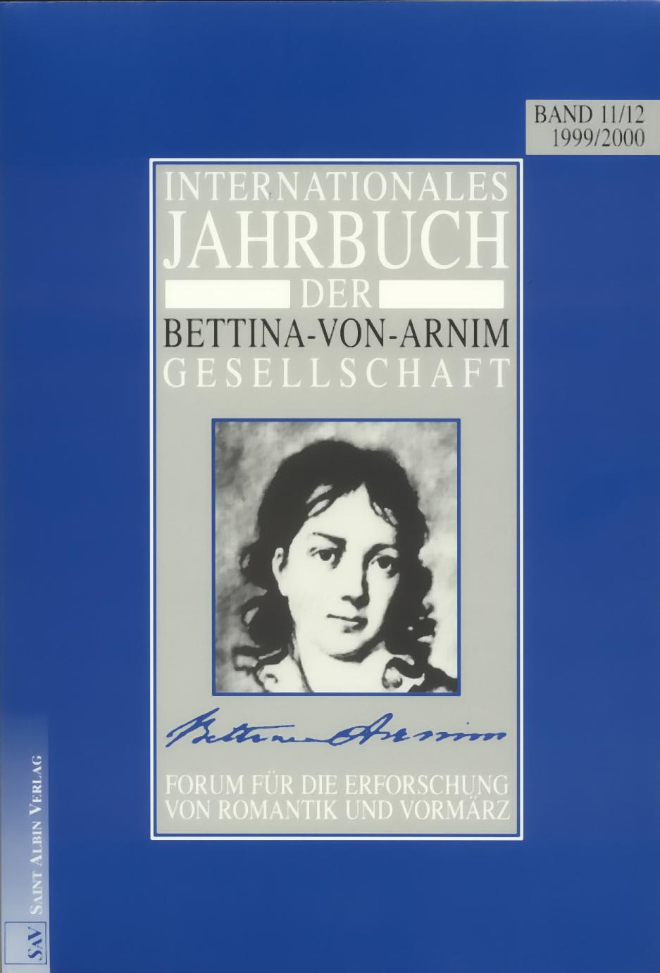 Umschlag von Band 11/12 des Internationalen Jahrbuchs der Bettina-von-Arnim-Gesellschaft'